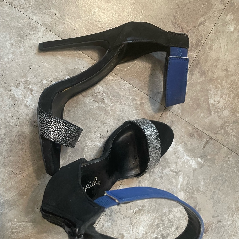 Colorblock Suede Heels